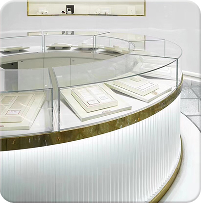 圓形玻璃珠寶展柜