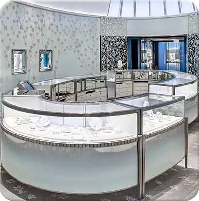 圓形玻璃珠寶展柜