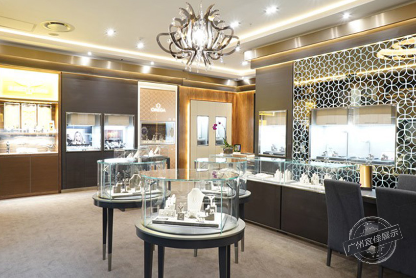 圓形玻璃珠寶展柜