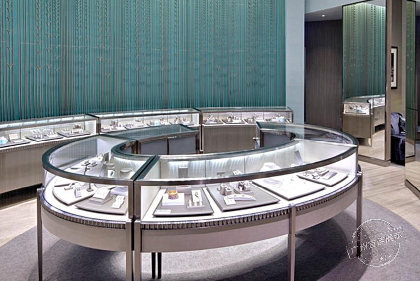 圓形玻璃珠寶展柜