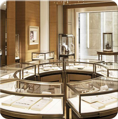 圓形不銹鋼珠寶展柜