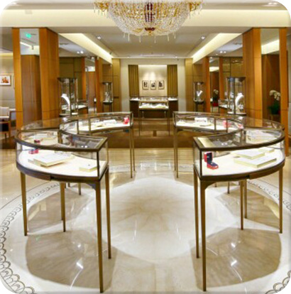 圓形不銹鋼珠寶展柜