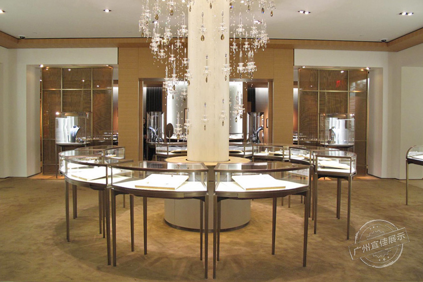 圓形不銹鋼珠寶展柜