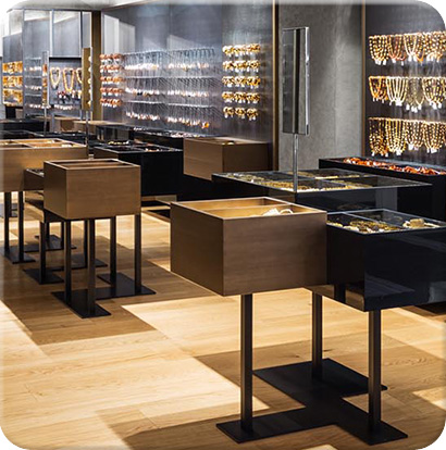 貼木紋珠寶展柜