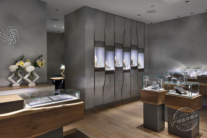 貼木紋珠寶展柜