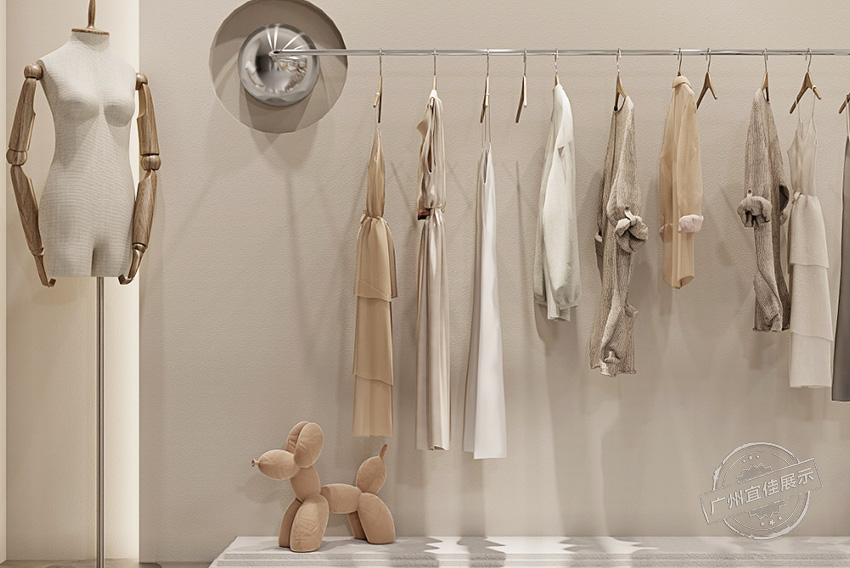 奶油風(fēng) 服裝展柜