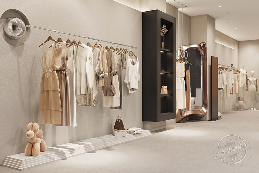 奶油風(fēng) 服裝展柜