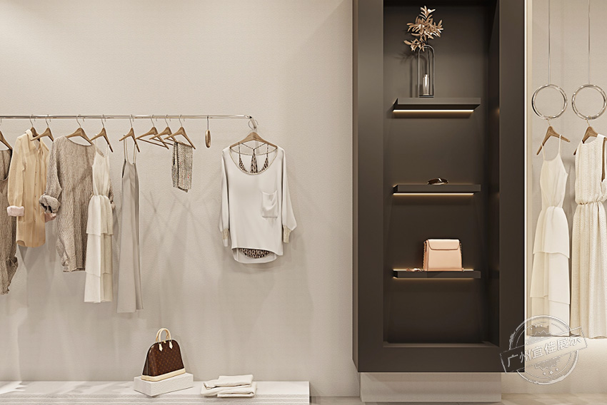 奶油風(fēng) 服裝展柜